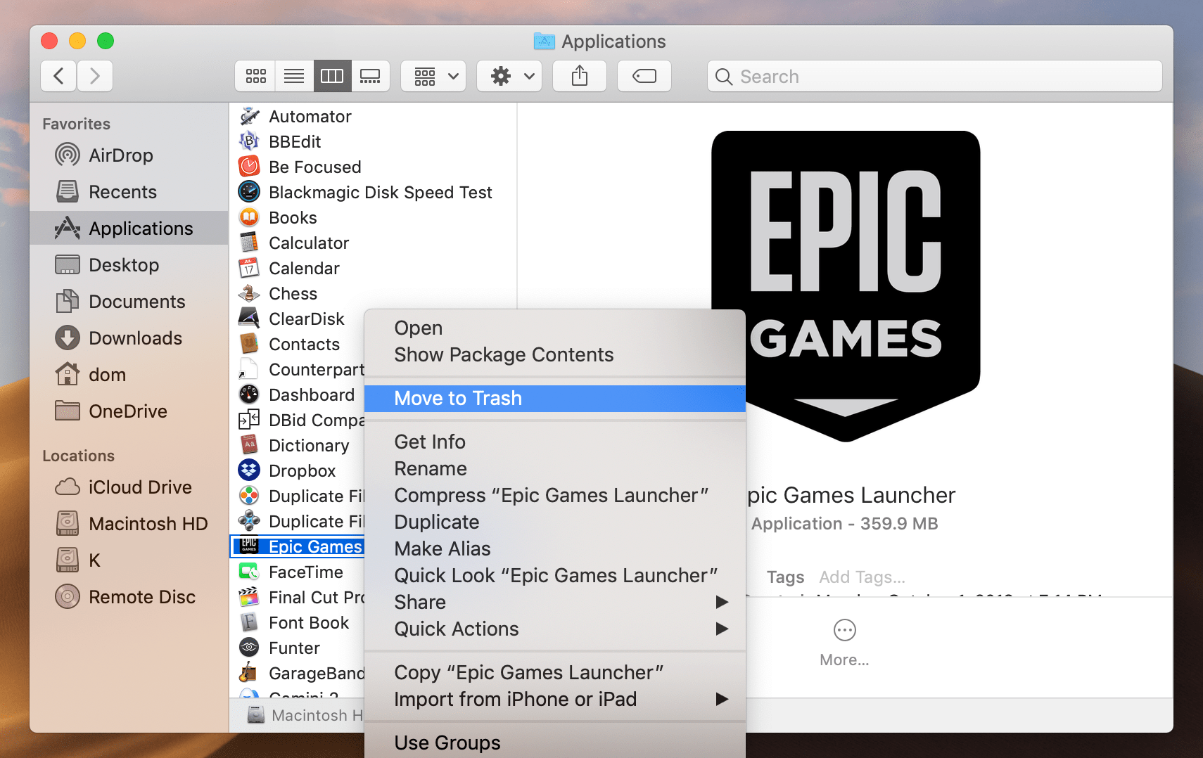 why wont epic games launcher work for mac